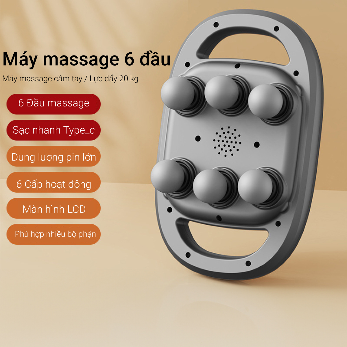 Mô tả Máy massage cầm tay 6 đầu 9 cấp độ Lescolton T SPORT mát xa toàn thân tay đấm lưng giảm đau cơ ( BẢO HÀNH 12 THÁNG ) - 7