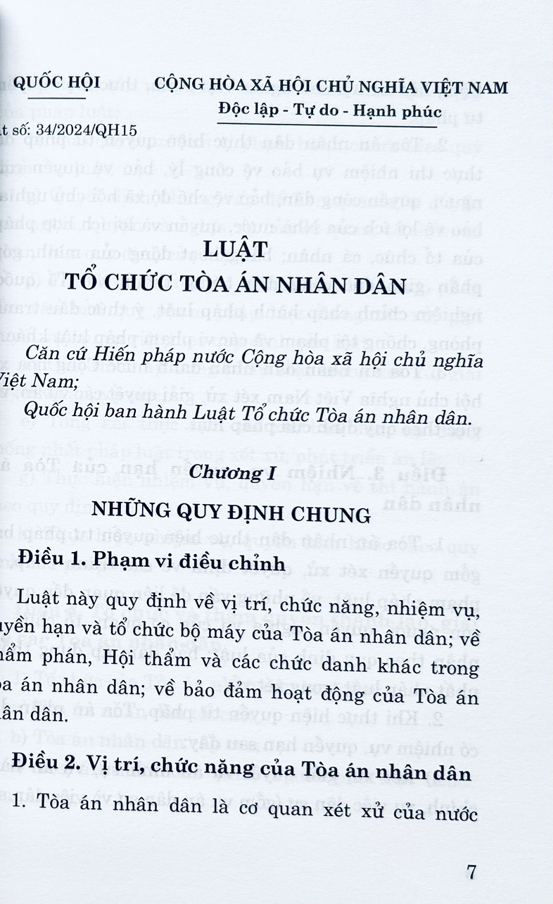 Mô tả Sách - Luật Tổ Chức Tòa Án Nhân Dân Năm 2024 - 2