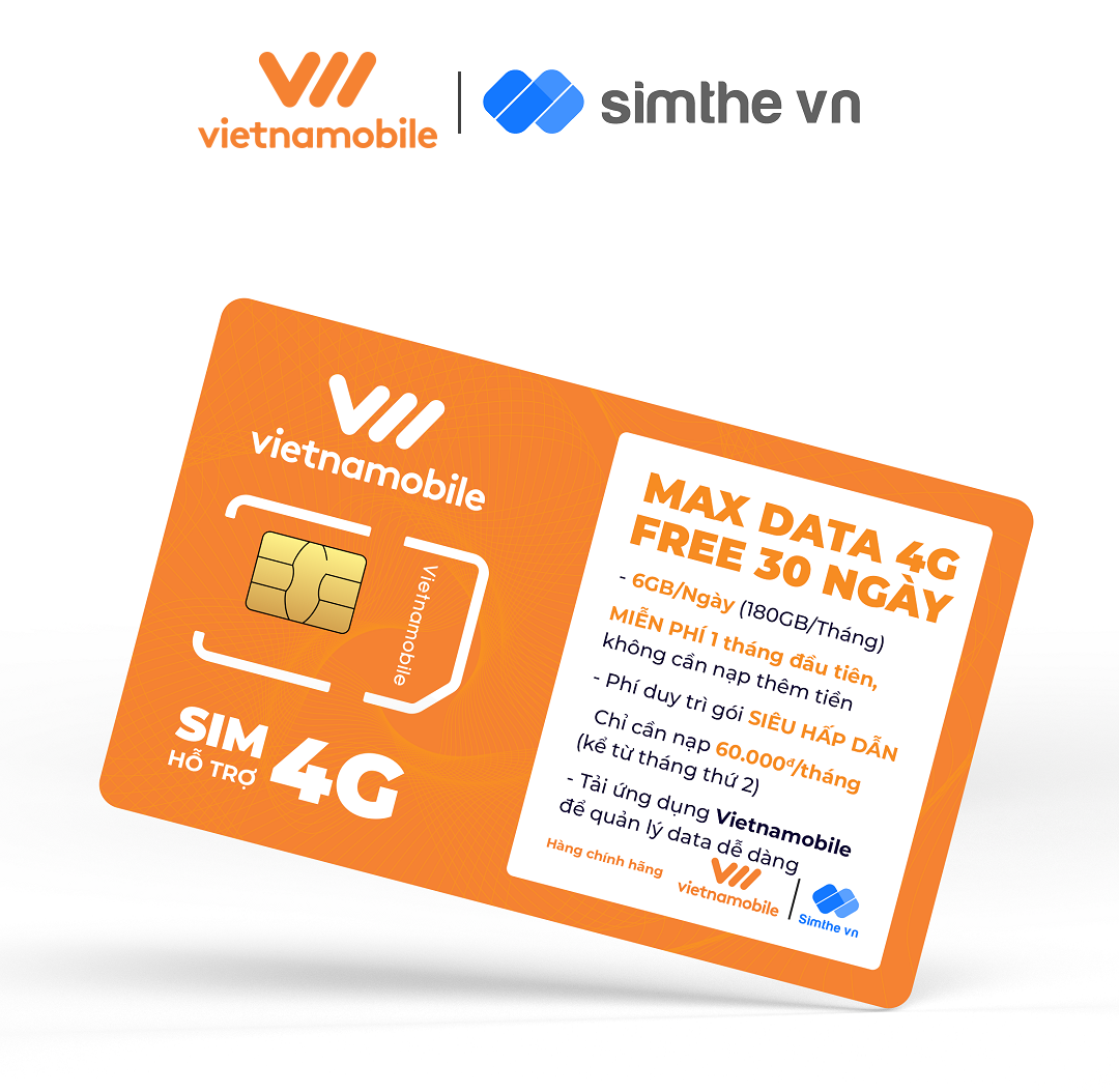 Mô tả Sim 4G Vietnamobile 6GB/Ngày (180GB/Tháng) + Gọi Miễn Phí Nội Mạng. Trọn Gói 1 Tháng Không Cần Nạp Tiền - 2