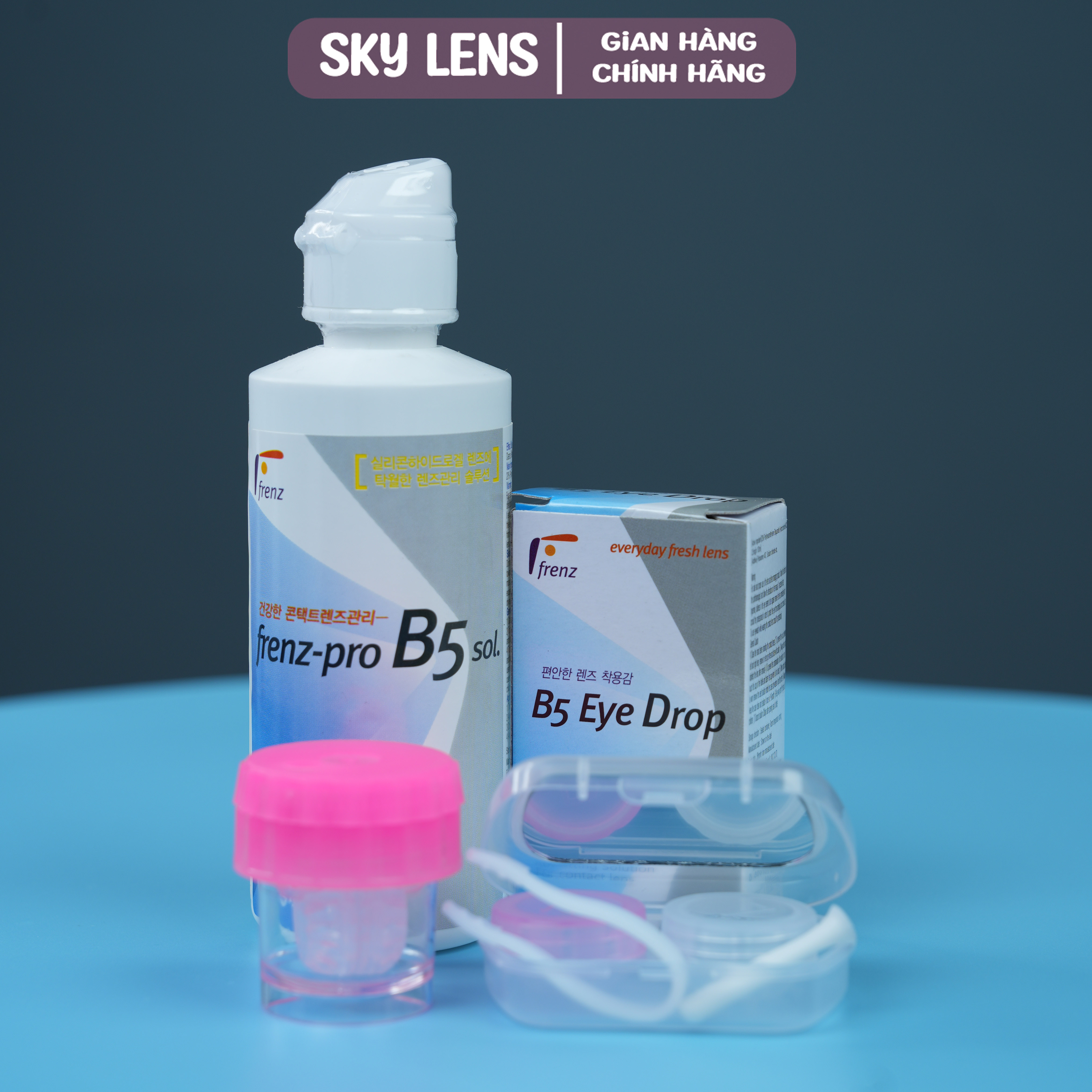 Mô tả Bộ sản phẩm cấp ẩm và bảo quản Kính áp tròng Sky Contact lens: Nước ngâm 150ml  + Nhỏ mắt 15ml - 2