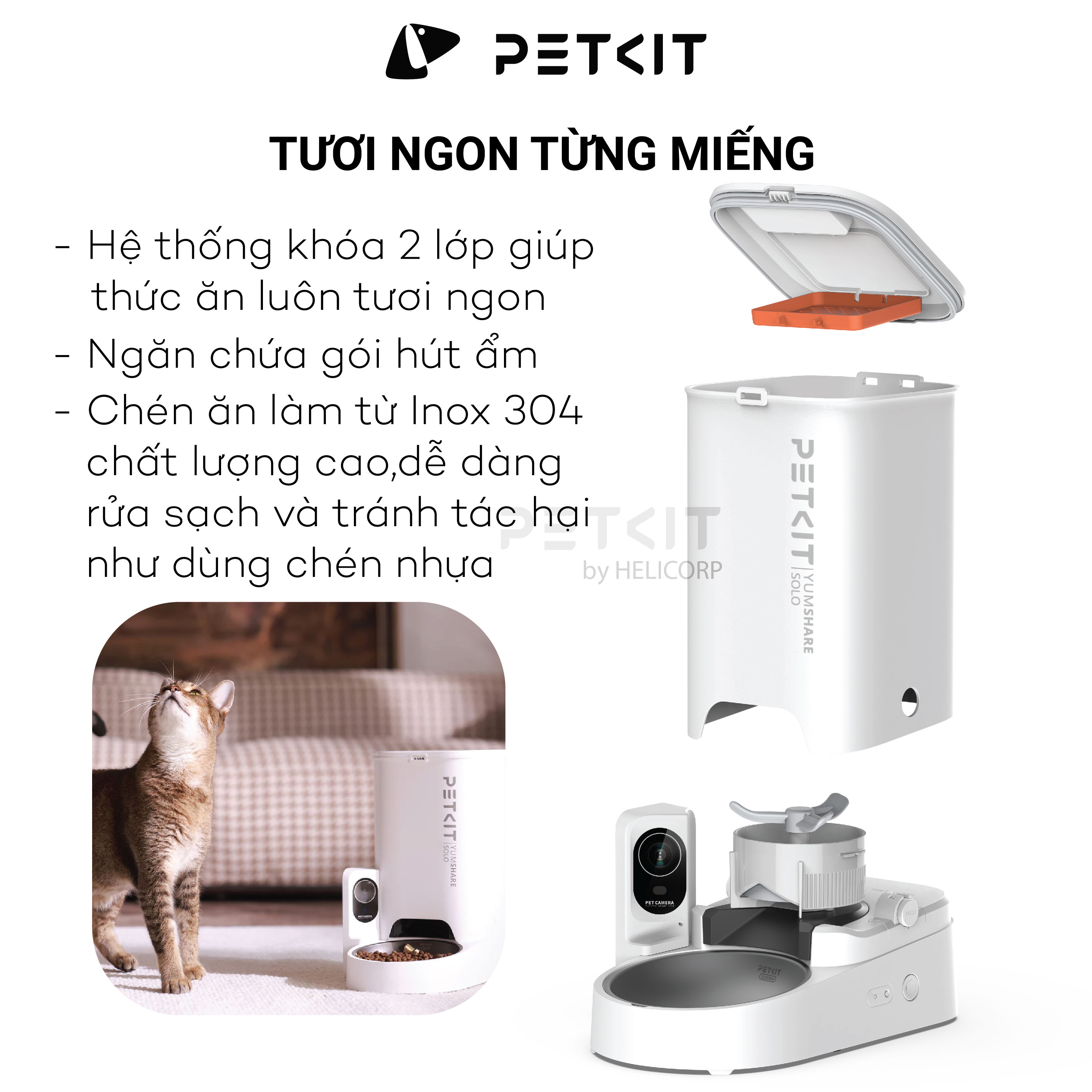 Thiết kế và chất liệu của máy nhả hạt PETKIT YUMSHARE SOLO