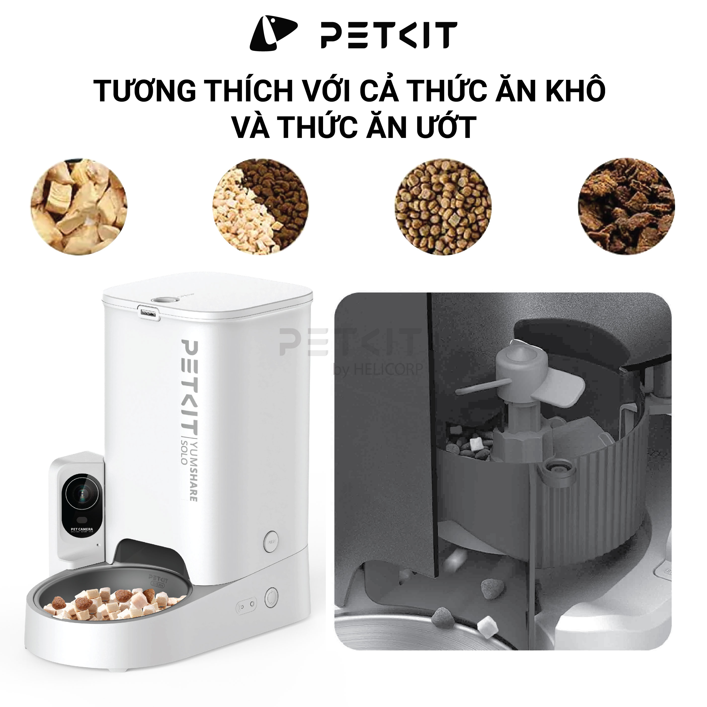 Chi tiết khay ăn inox 304 của PETKIT YUMSHARE SOLO