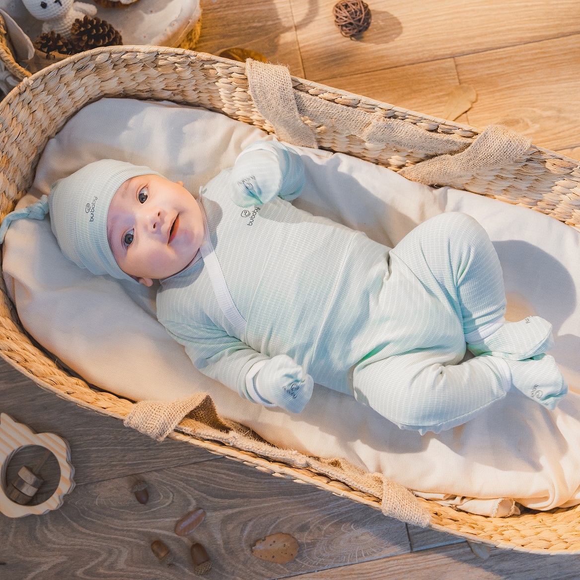 Mô tả Bộ dài tay cài chéo Stripy cho bé trai bé gái sơ sinh - Siro BSR1108ST | Quần áo BU Baby chính hãng - 3