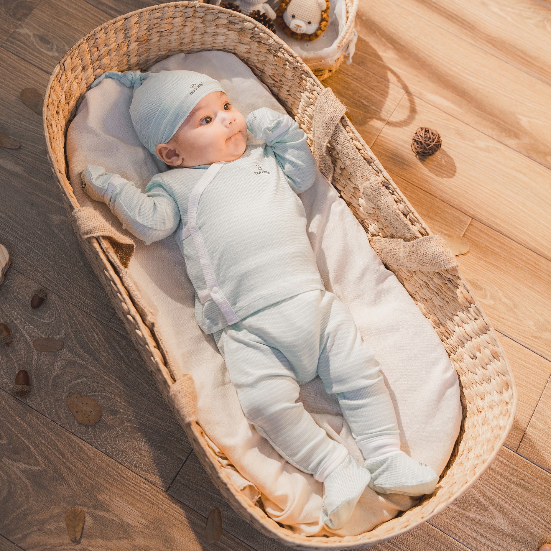 Mô tả Bộ dài tay cài chéo Stripy cho bé trai bé gái sơ sinh - Siro BSR1108ST | Quần áo BU Baby chính hãng - 4