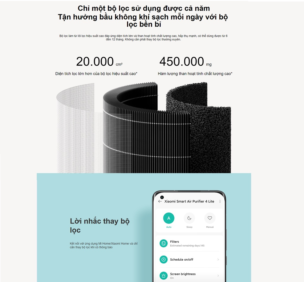 Mô tả Máy Lọc Không Khí Xiaomi Smart Air Purifier 4 Lite EU | Lọc Bụi, Phấn Hoa  | Khử Mùi  | Điều Khiển Qua App | BH 12 Tháng - 7