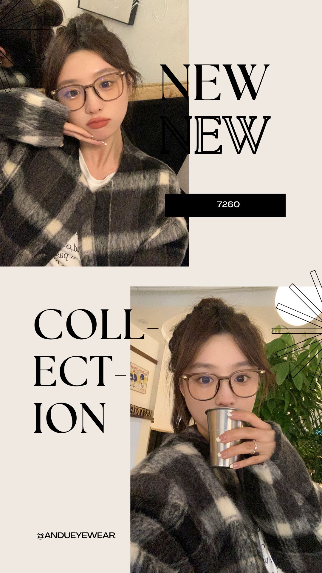 Mô tả Gọng kính cận thời trang nam nữ ANDU EYEWEAR dáng vuông chống tia UV chất liệu nhựa cao cấp - 30145 - 4