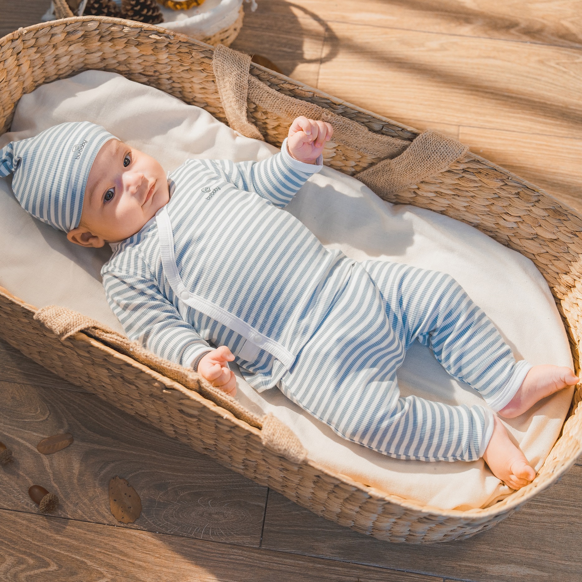 Mô tả Bộ dài tay cài chéo Stripy cho bé trai bé gái sơ sinh - Siro BSR1108ST | Quần áo BU Baby chính hãng - 5