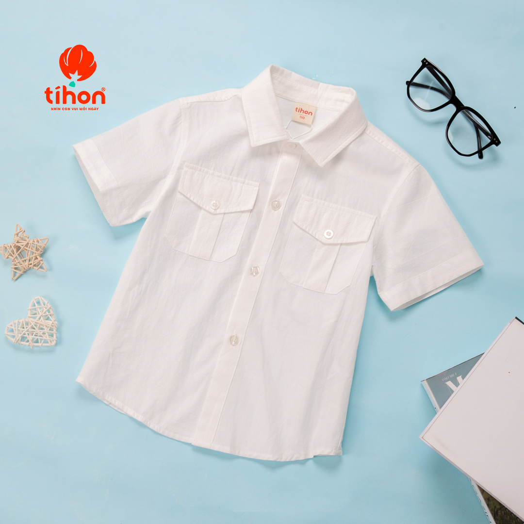 Mô tả Bộ áo sơ mi trắng quần âu bé trai TIHON phong cách lịch lãm thoáng mát QD0750786, ASM0750806 - 8