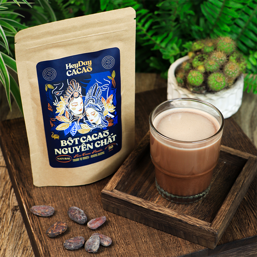 Mô tả Bộ sản phẩm cacao "Thật" - Natural 50g, Classic 80g, Bold 80g, Sữa dừa 80g - Heyday cacao - 1