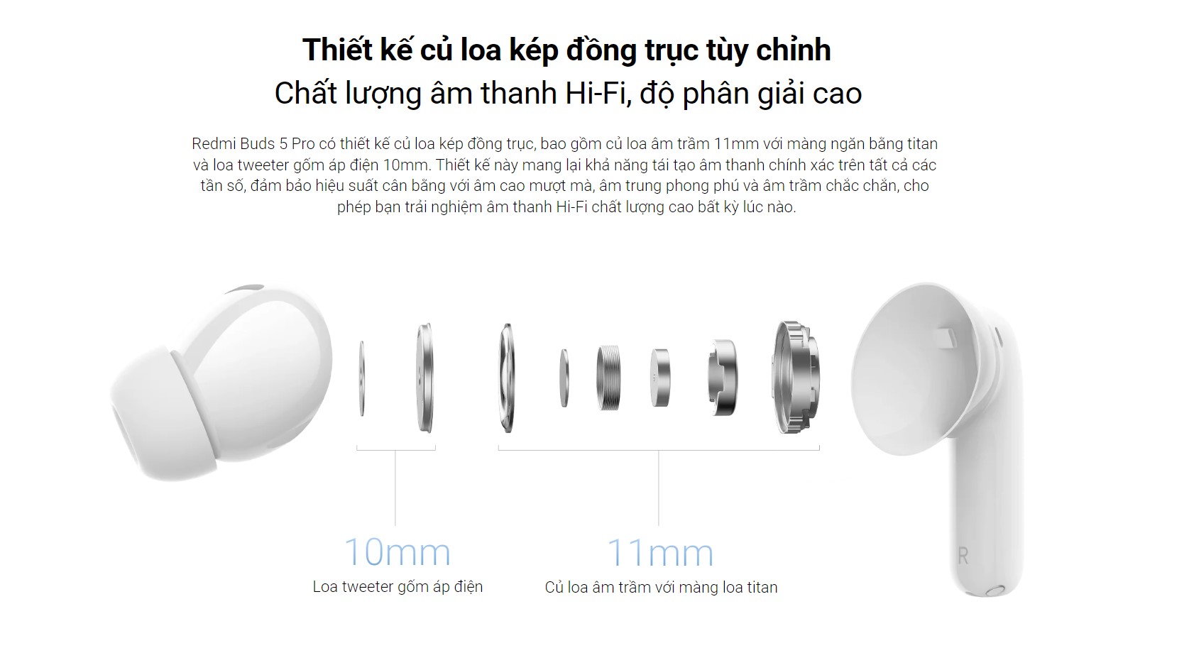 Mô tả Tai Nghe Bluetooth Xiaomi Redmi Buds 5 Pro | Chất Âm HIFI Cao Cấp | Khử Tiếng Ồn | Pin 38h | Bảo Hành 12 Tháng - 4