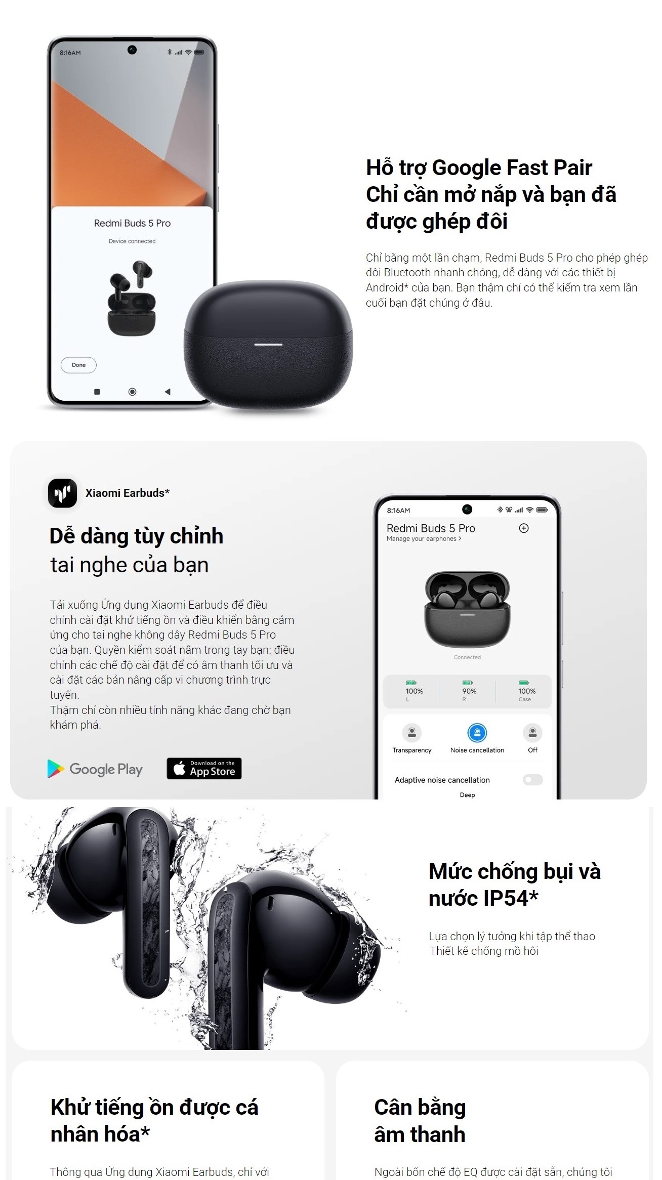 Mô tả Tai Nghe Bluetooth Xiaomi Redmi Buds 5 Pro | Chất Âm HIFI Cao Cấp | Khử Tiếng Ồn | Pin 38h | Bảo Hành 12 Tháng - 11