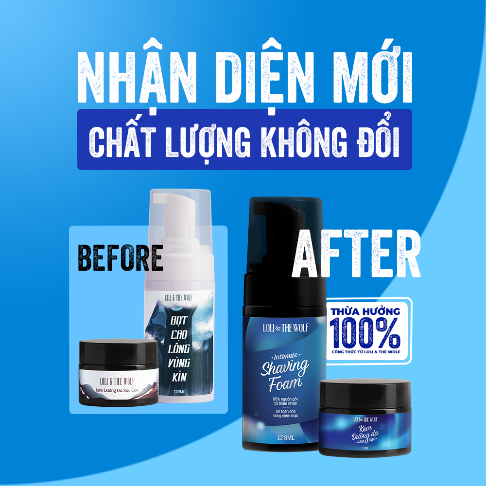 Mô tả Set Cạo Lông Vùng Kín Tại Nhà Loli & The Wolf On - Bọt Cạo Lông Vùng Kín + Kem Dưỡng Da Vùng Kín Sau Cạo - 2