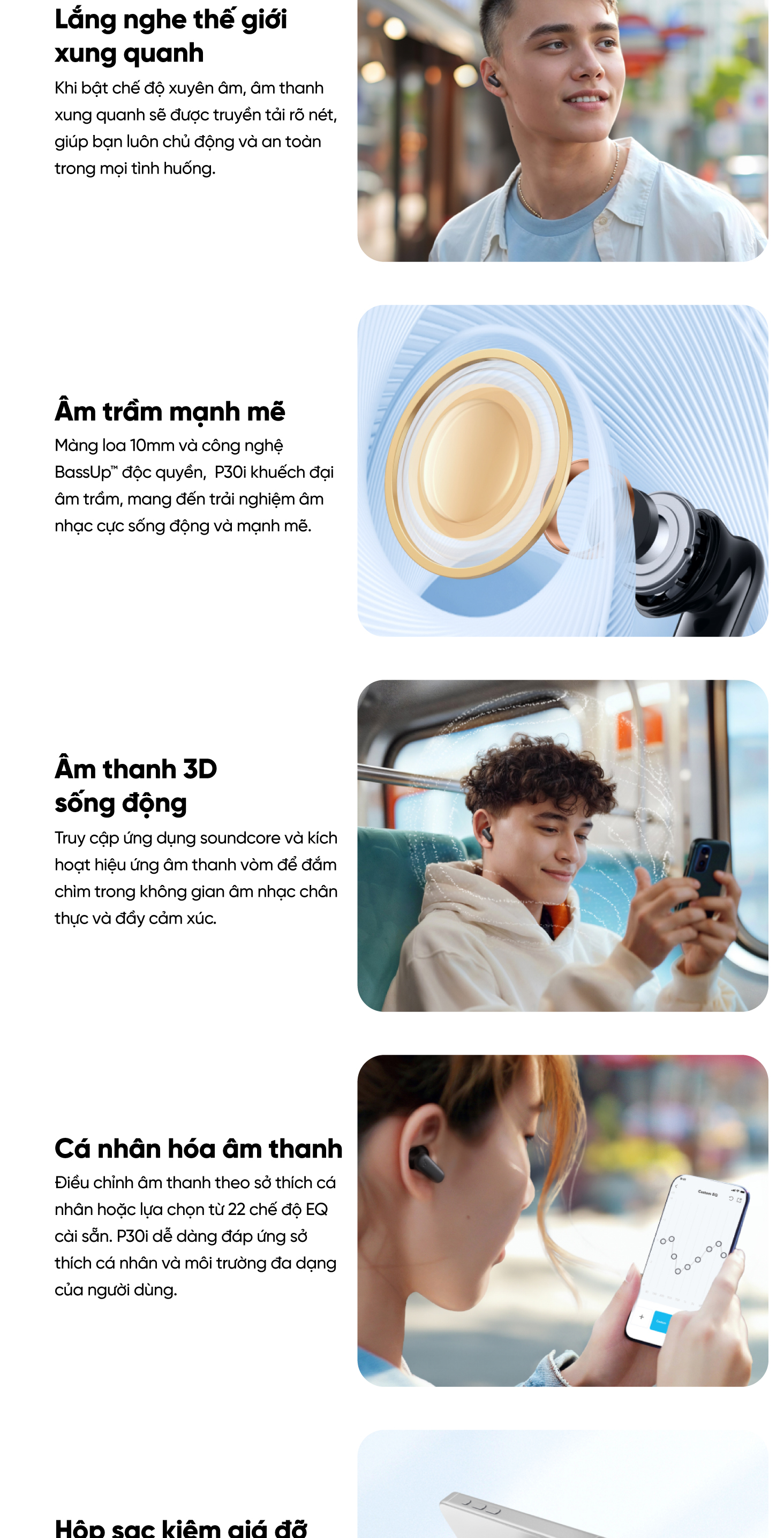 Mô tả Tai nghe bluetooth soundcore R50iNC (P30i) chống ồn ANC | Chống nước và bụi IP54 | 40 giờ phát nhạc - 2