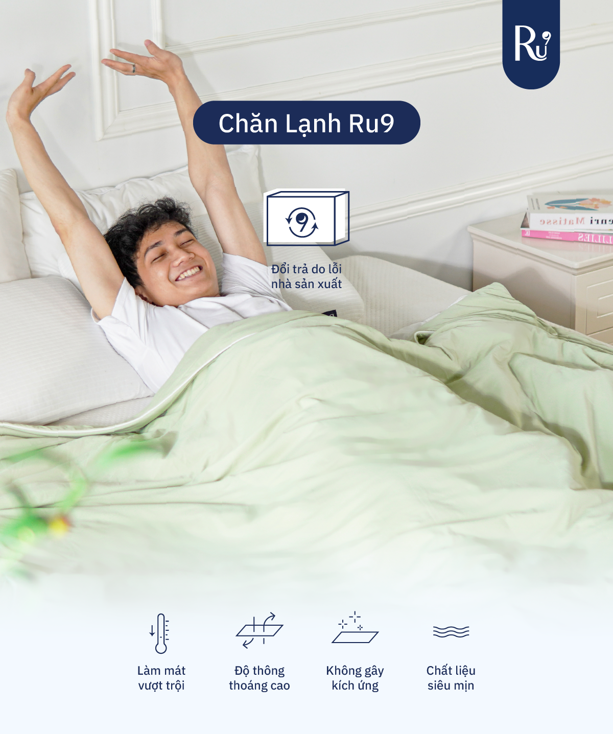 Mô tả Chăn Lạnh Ice Blanket Ru9 | Nguyên Liệu Từ Bông Microfiber - 1