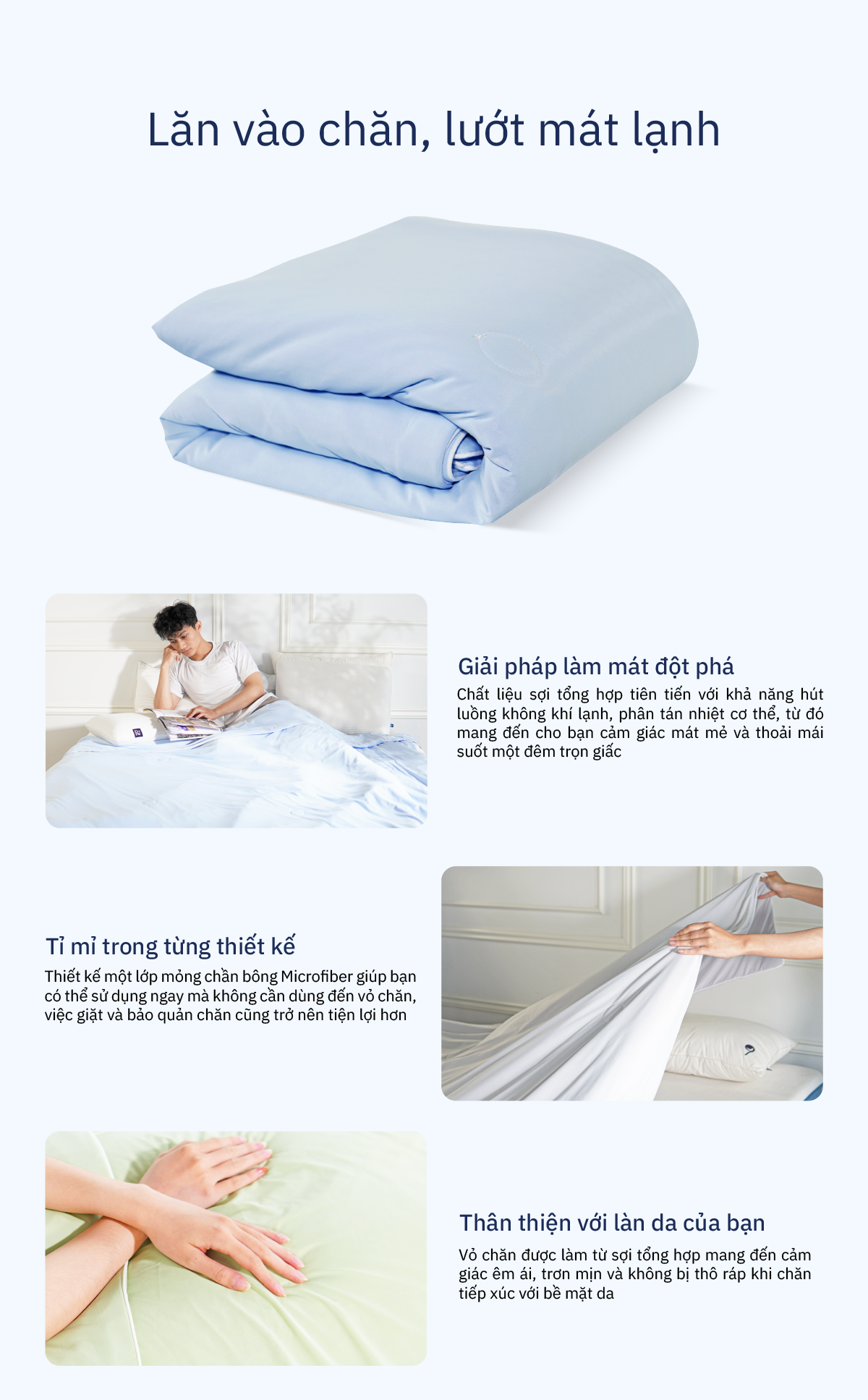 Mô tả Chăn Lạnh Ice Blanket Ru9 | Nguyên Liệu Từ Bông Microfiber - 2