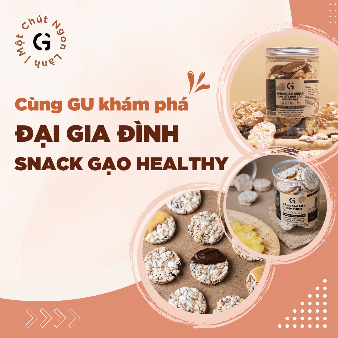 Mô tả Snack gạo lứt ngũ cốc nguyên hạt GUfoods (80g) - Không đường, Không chiên dầu, Thanh đạm, Lành mạnh, Eat clean, Healthy - 1