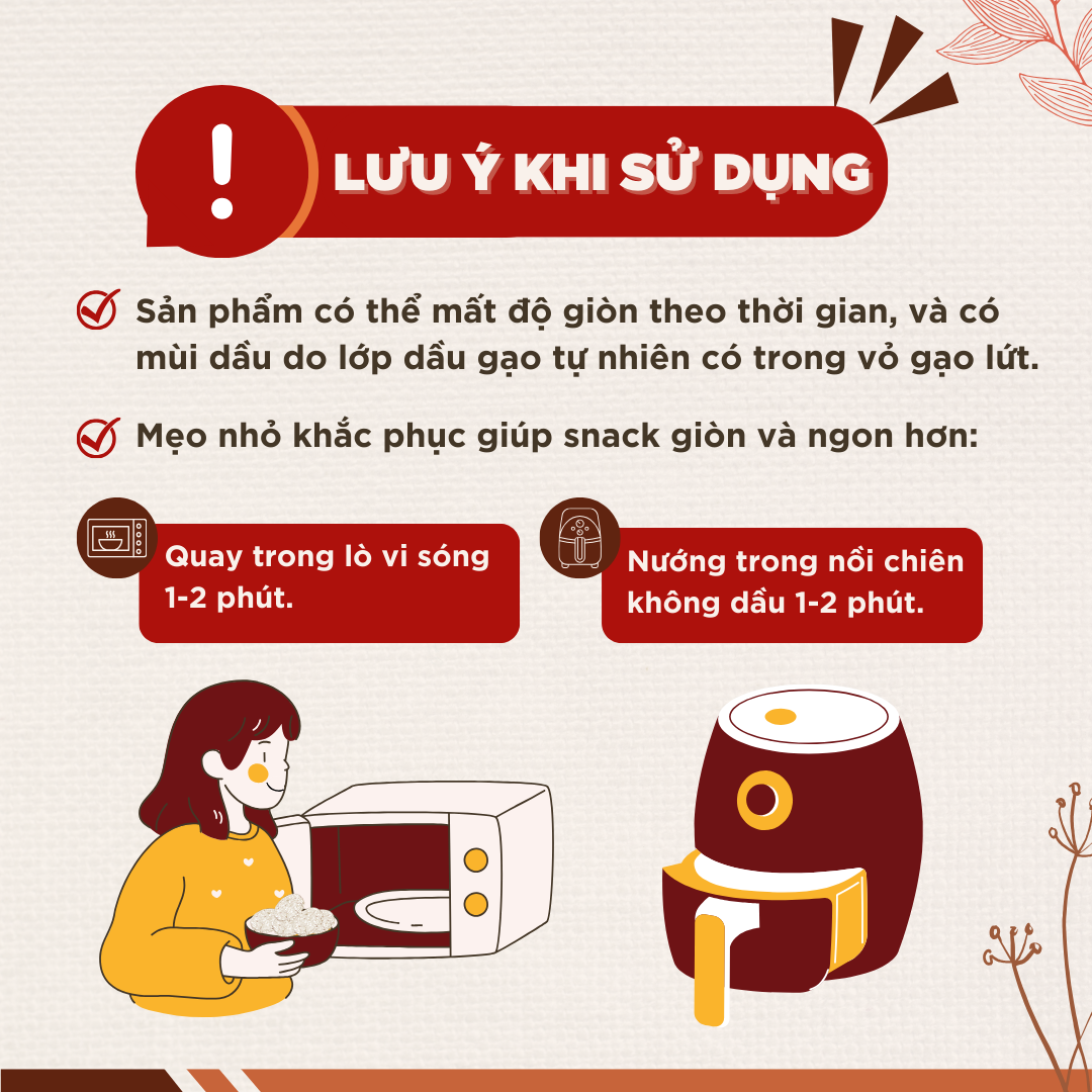 Mô tả Snack gạo lứt ngũ cốc nguyên hạt GUfoods (80g) - Không đường, Không chiên dầu, Thanh đạm, Lành mạnh, Eat clean, Healthy - 12
