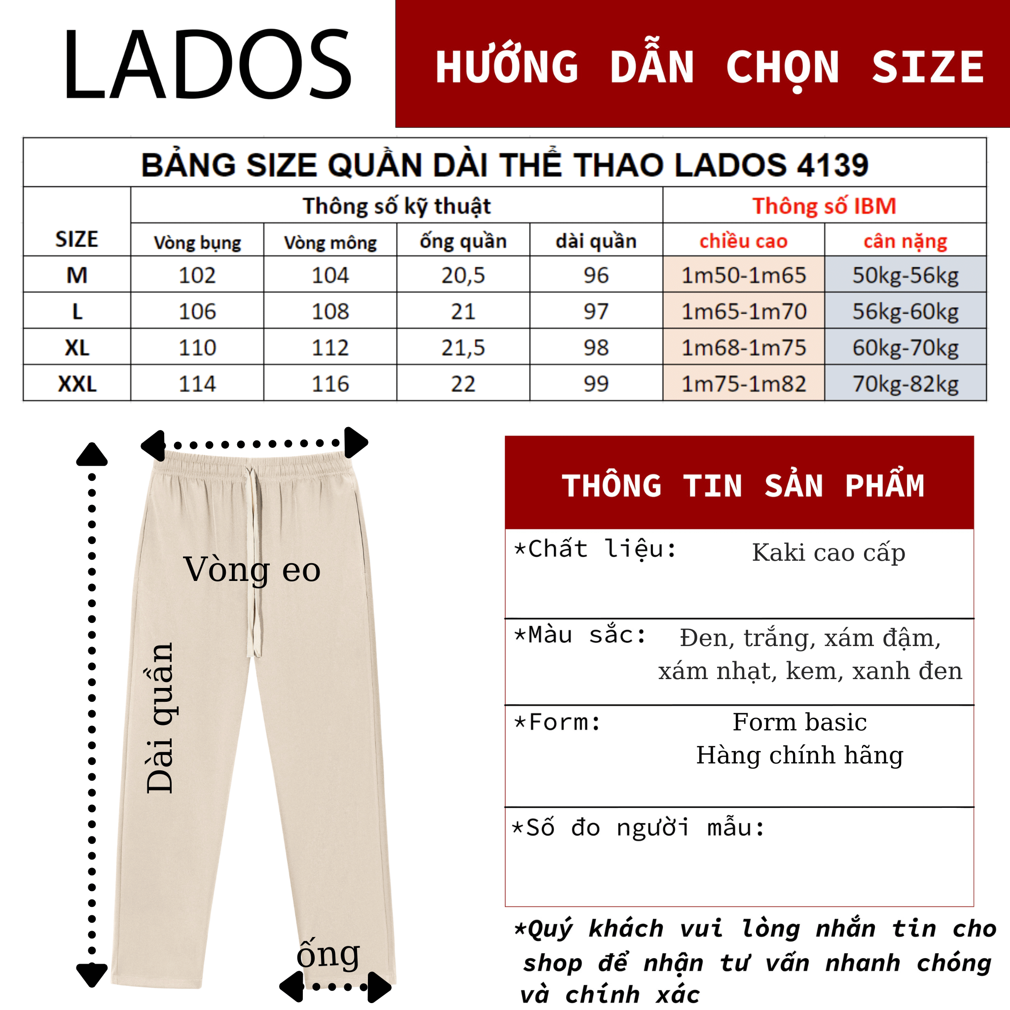 Mô tả Quần dài nam lưng chun LADOS-4139 chất vải kaki lạnh cao cấp form basic dễ phối đồ phong cách Hàn Quốc - 4