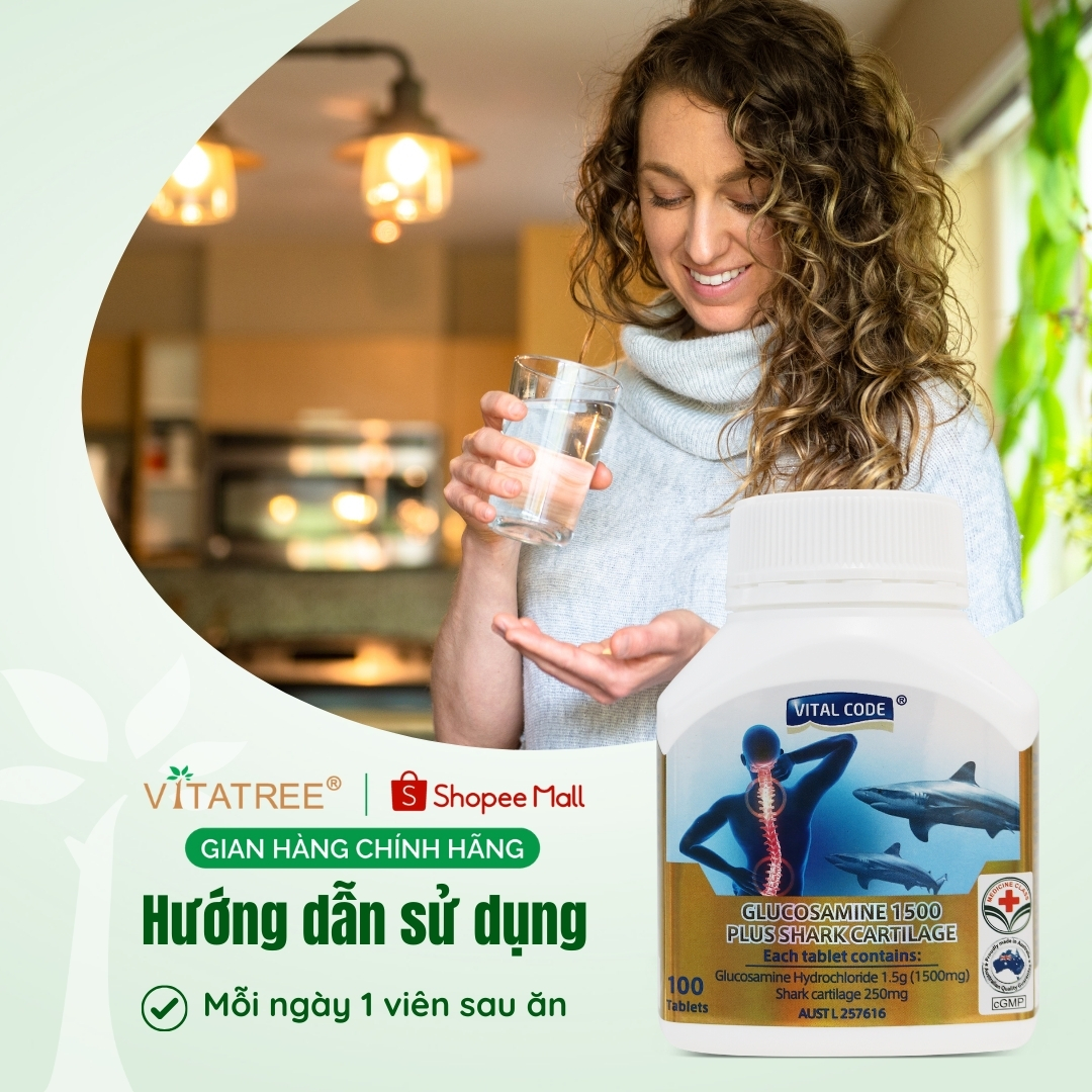 TPBVSK Vitatree Vital Code Glucosamine 1500mg Plus Shark Cartilage hộp ...