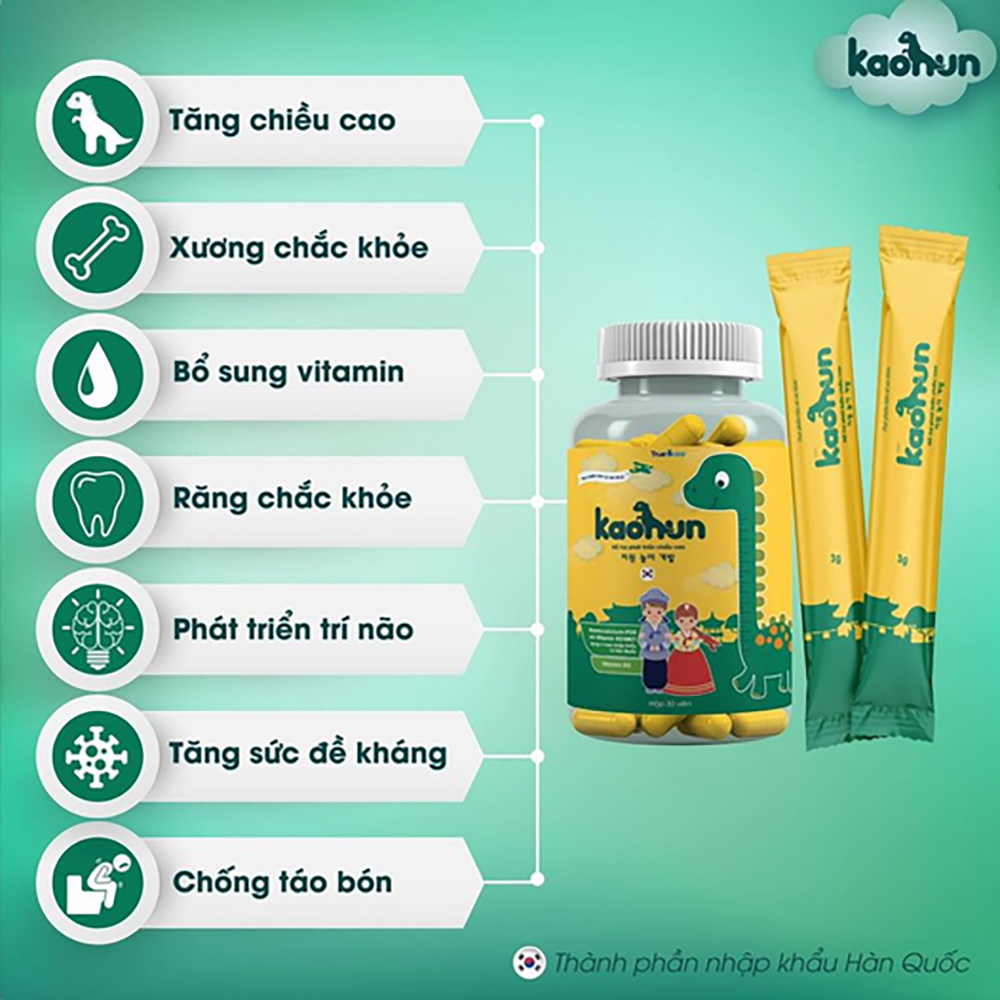 Mô tả Viên Uống KAOHUN bổ sung canxi hỗ trợ tăng chiều cao cho bé nhập khẩu Hàn Quốc - 2