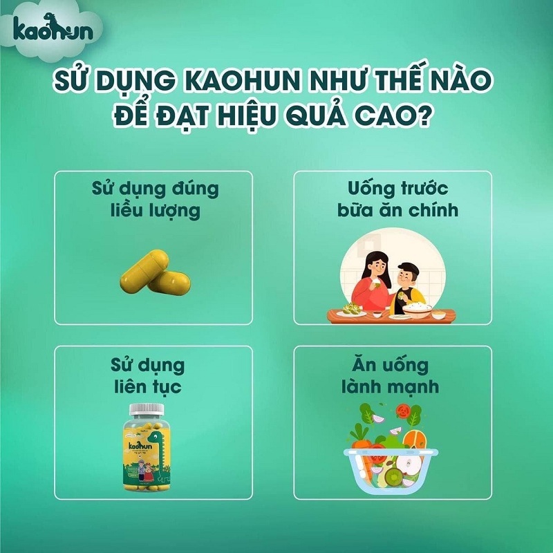 Mô tả Viên Uống KAOHUN bổ sung canxi hỗ trợ tăng chiều cao cho bé nhập khẩu Hàn Quốc - 3