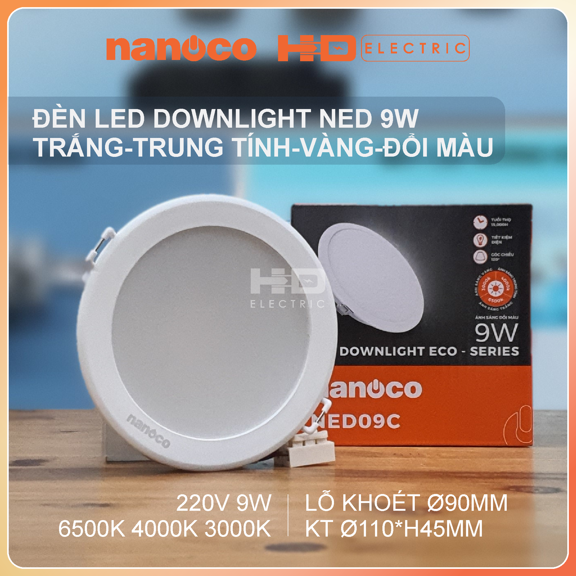 Đèn Led Downlight Âm trần Nanoco NED 7W 9W 12W 15W 18W 24W ánh sáng ...