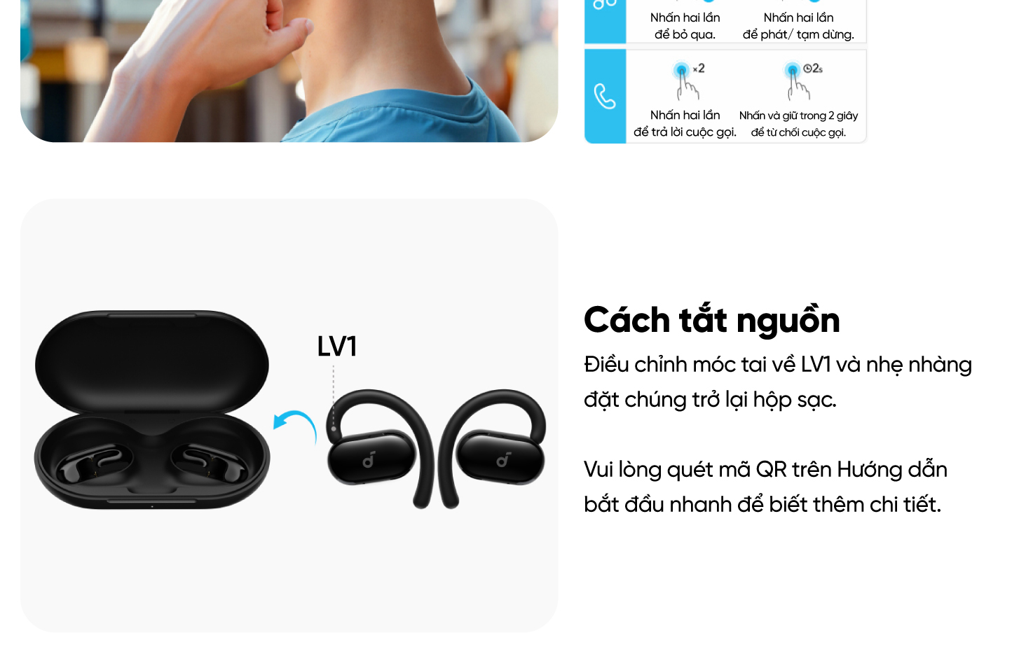 Mô tả Tai nghe bluetooth Open-Ear soundcore V20i thiết kế mở | Siêu gọn nhẹ | Chống nước và bụi IP55 - 6
