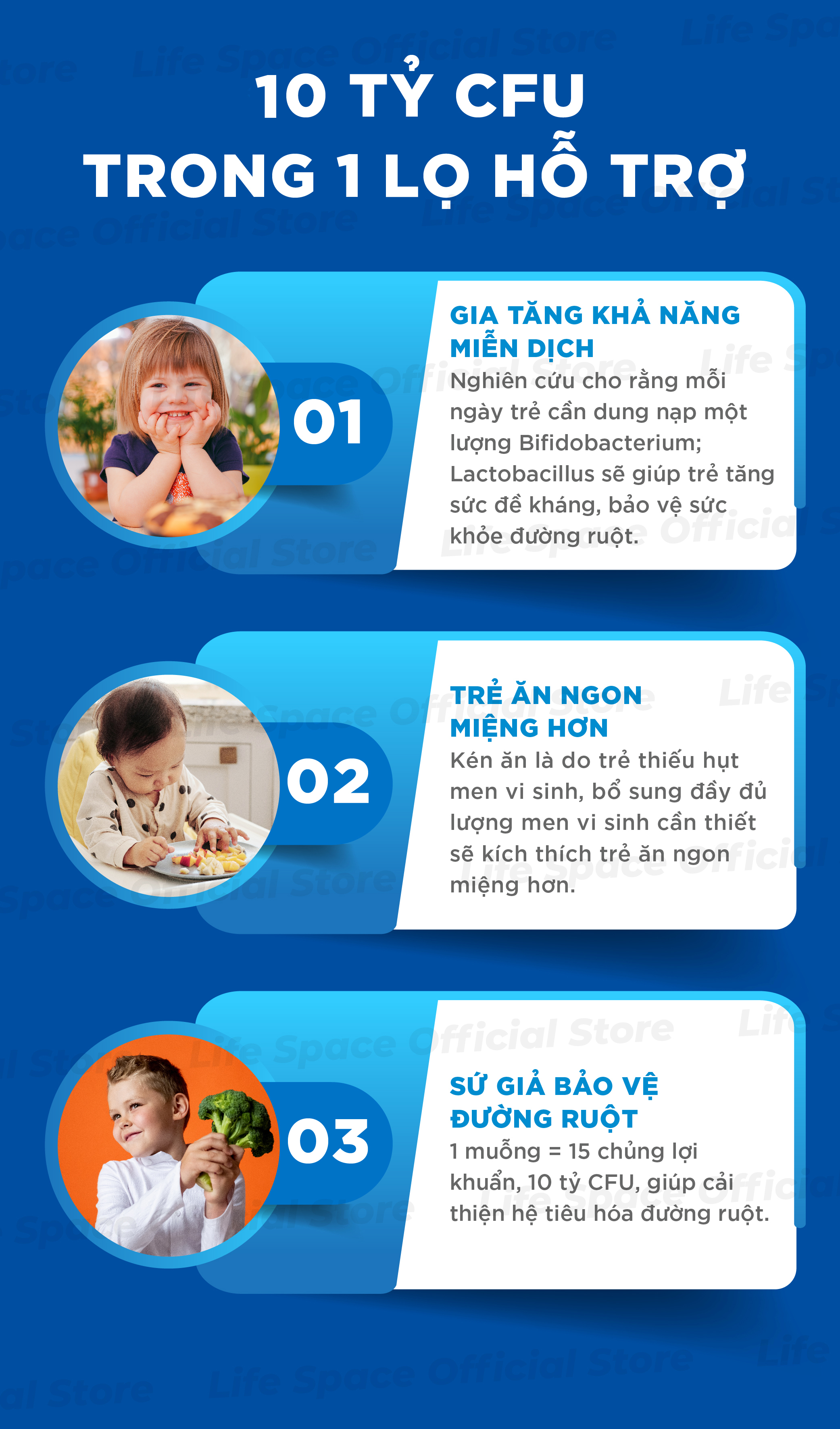 Mô tả Men vi sinh Life Space Powder For Children giúp hỗ trợ tốt cho tiêu hóa, hỗ trợ tăng cường sức đề kháng cho bé 3-12 tuổi - 3