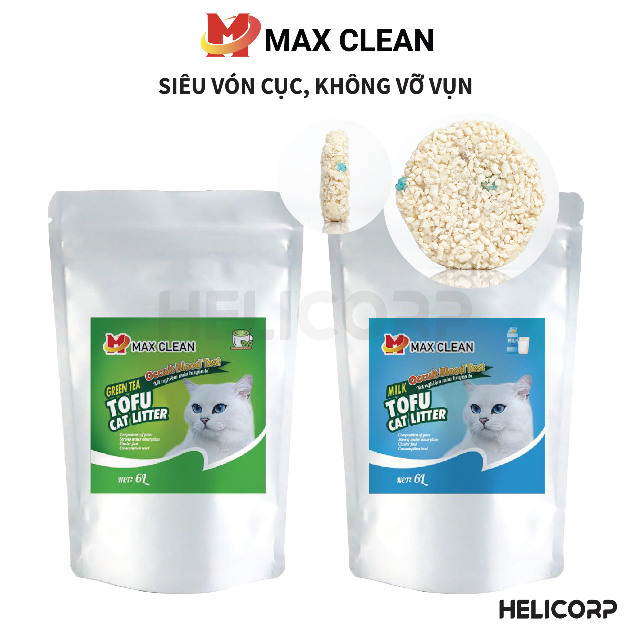 Mô tả Cát Vệ Sinh Cho Mèo, Cát Mèo Đậu Nành Tofu Max Clean 2.5KG - 5