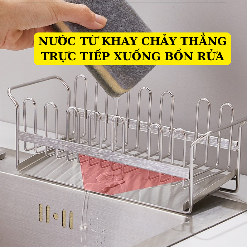 Kệ inox 304 để đồ rửa chén bát CÓ KHAY HỨNG NƯỚC | Shopee Việt Nam
