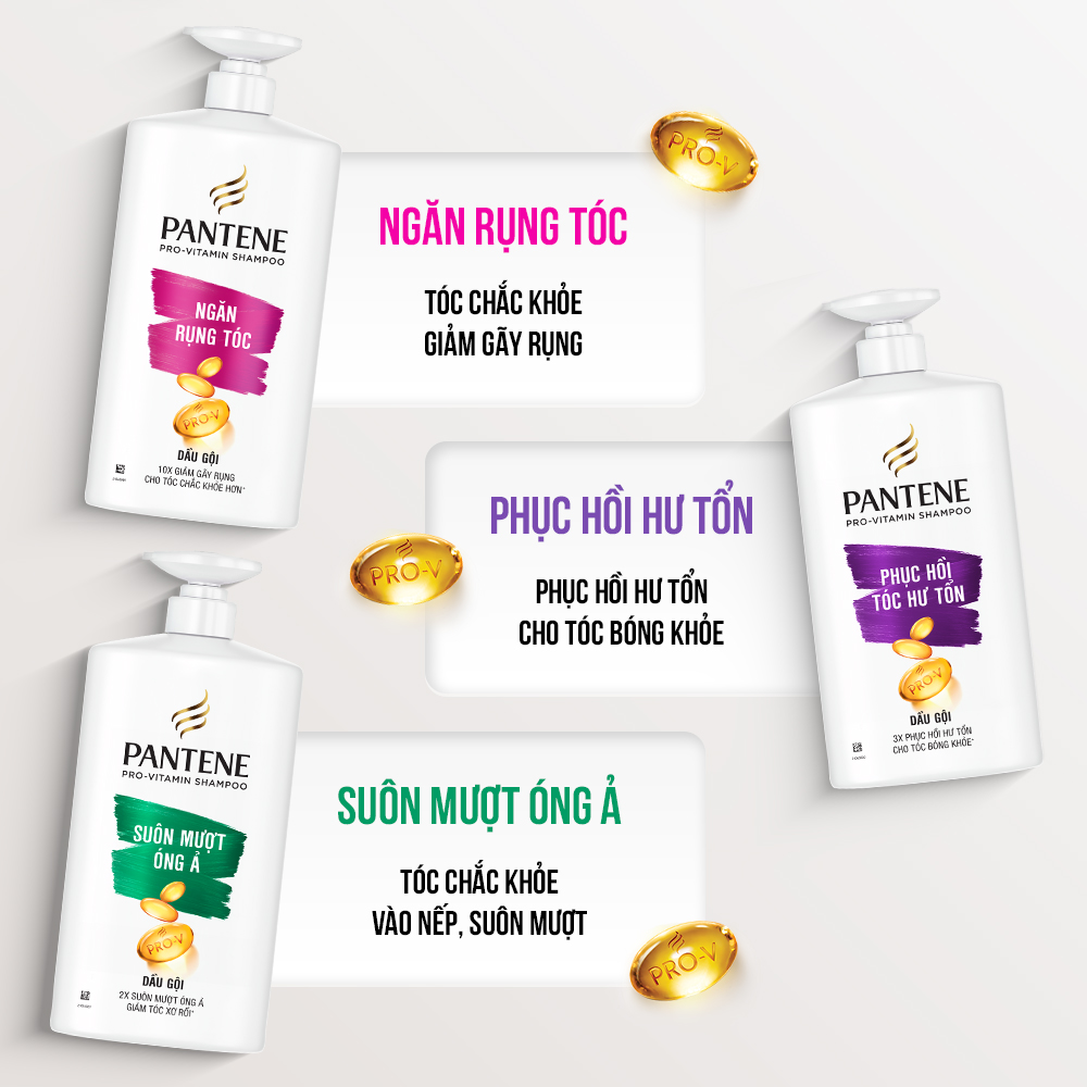 Mô tả Dầu Gội PANTENE Pro-V Ngăn Rụng Tóc/ Suôn Mượt Óng Ả - Chai 1800ML - 3