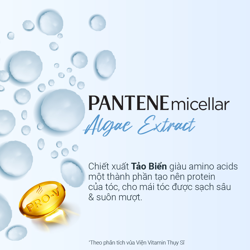 Mô tả Combo Dầu Gội Và Dầu Xả PANTENE Micellar Hoa Hồng/ Tảo Biển / Hoa Súng - Chai 530ML x2 - 4