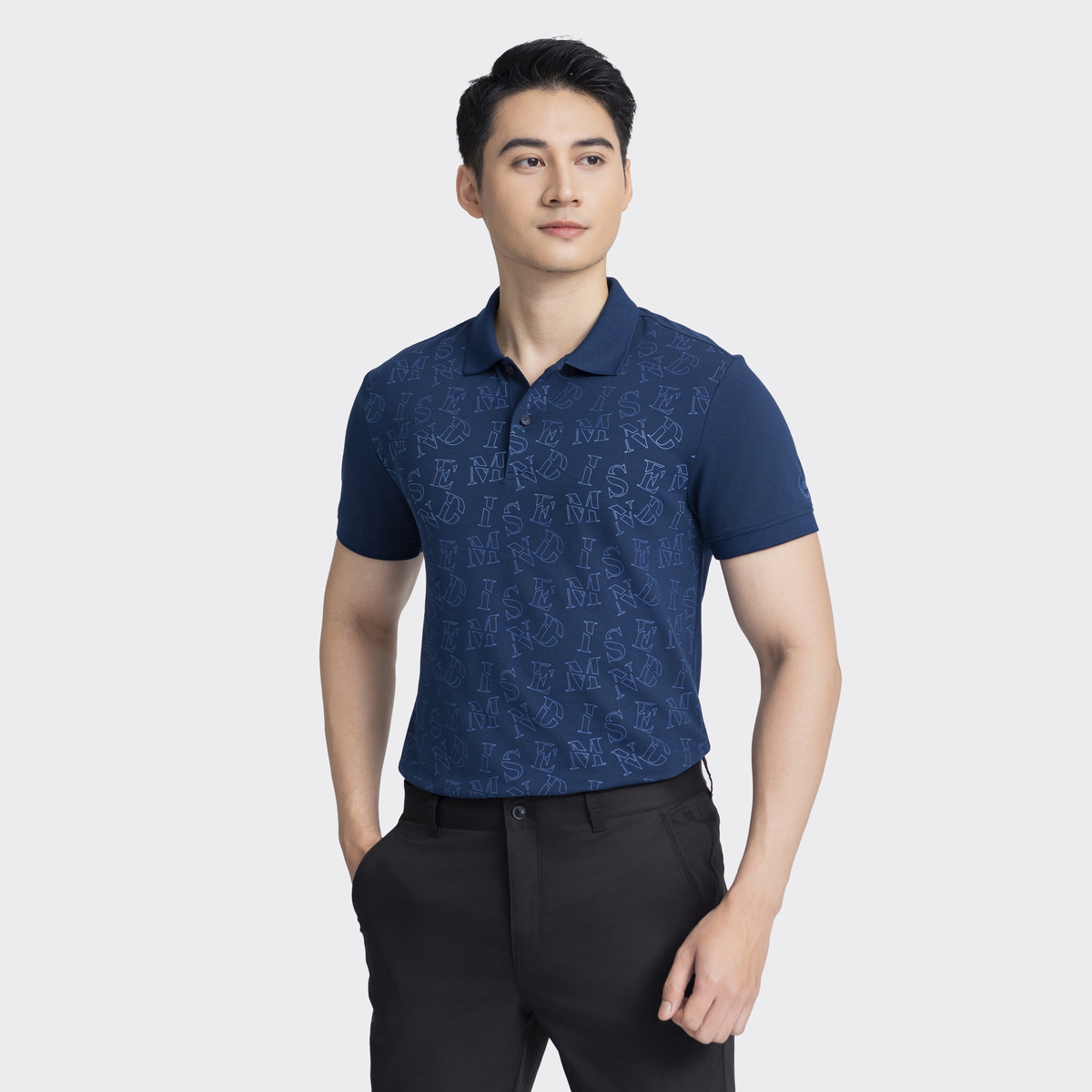 Mô tả Áo polo tay ngắn nam INSIDEMEN thiết kế basic cùng họa tiết chữ độc đáo IPS001AZ - 2