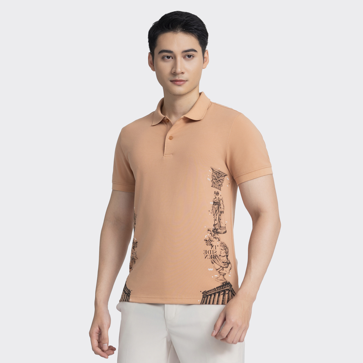 Mô tả Áo polo tay ngắn nam INSIDEMEN thiết kế basic cùng họa tiết chữ độc đáo IPS001AZ - 4