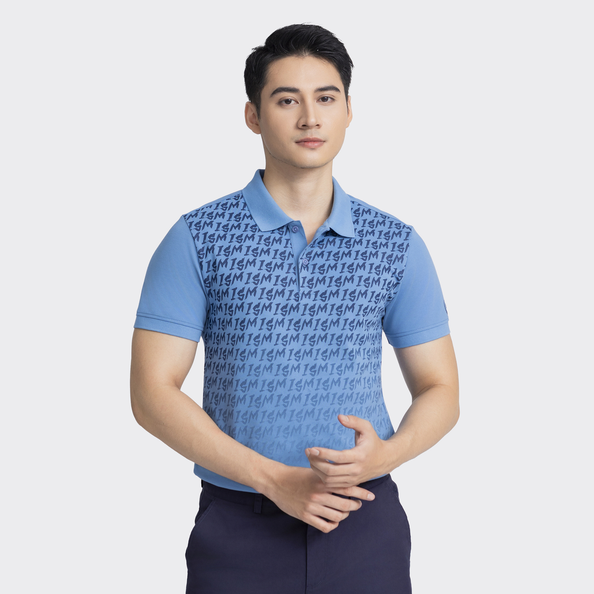 Mô tả Áo polo tay ngắn nam INSIDEMEN thiết kế basic cùng họa tiết chữ độc đáo IPS001AZ - 5