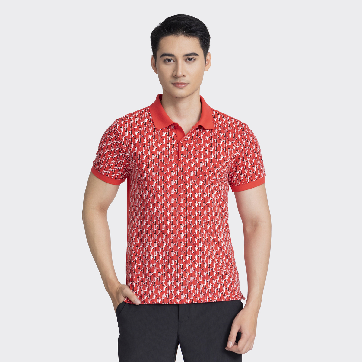 Mô tả Áo polo tay ngắn nam INSIDEMEN thiết kế basic cùng họa tiết chữ độc đáo IPS001AZ - 6