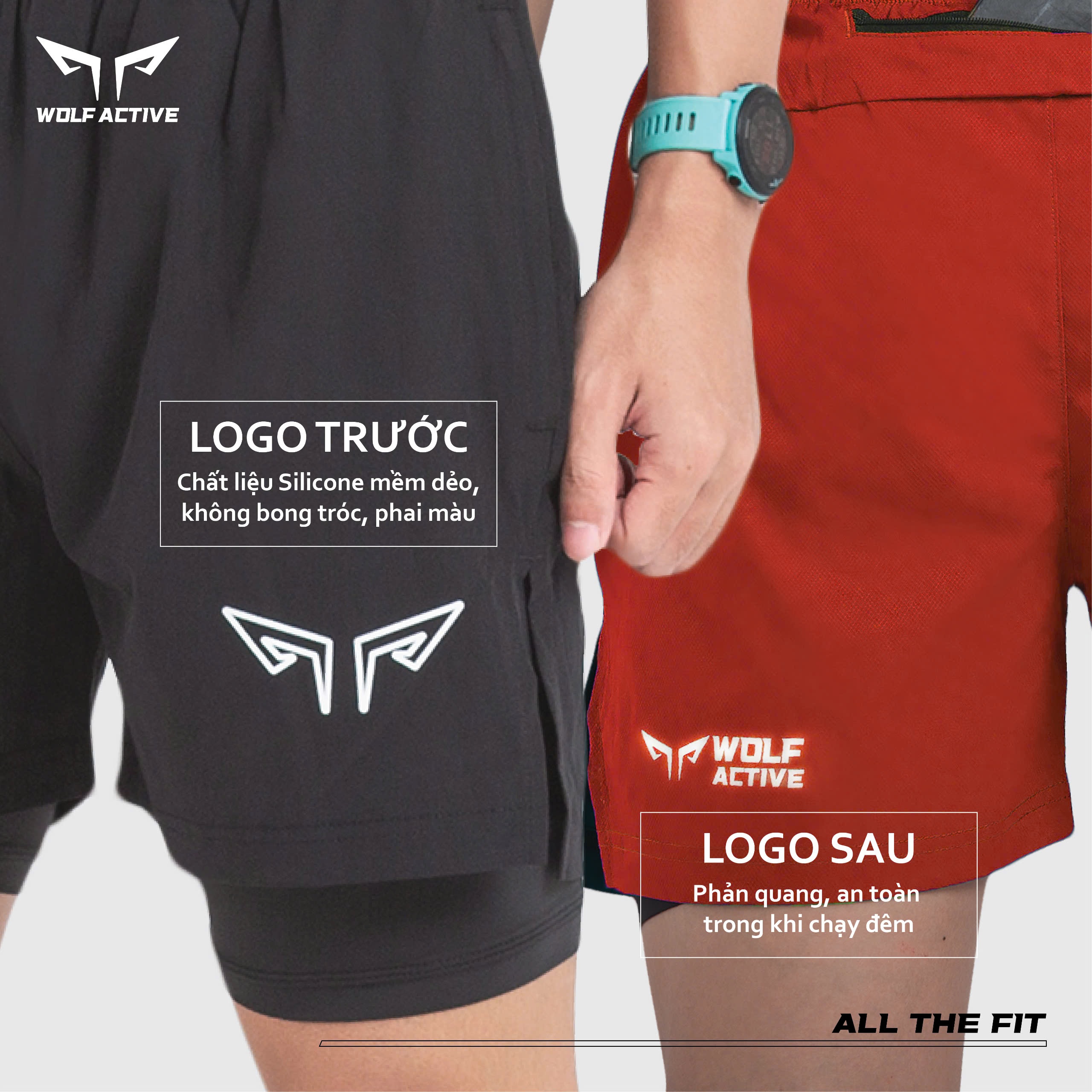 Logo phản quang quần chạy bộ
