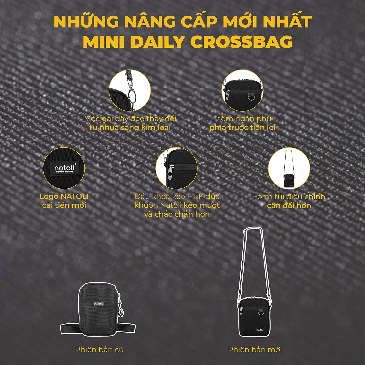Túi vải đeo chéo Natoli