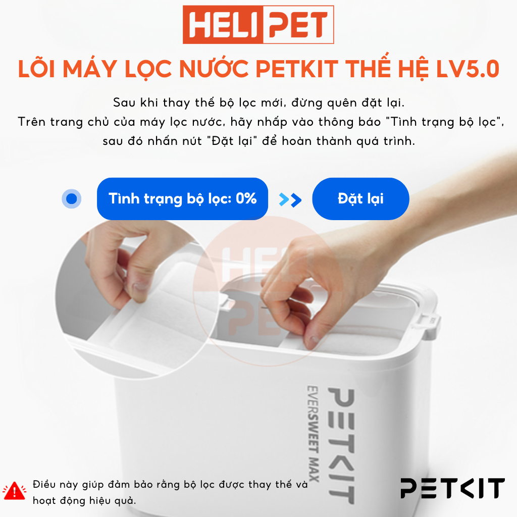 Mô tả [Bản Quốc Tế] Lõi Lọc Nước PETKIT Filter RECT Dùng Cho PETKIT Eversweet Max - HeLiPet - 4