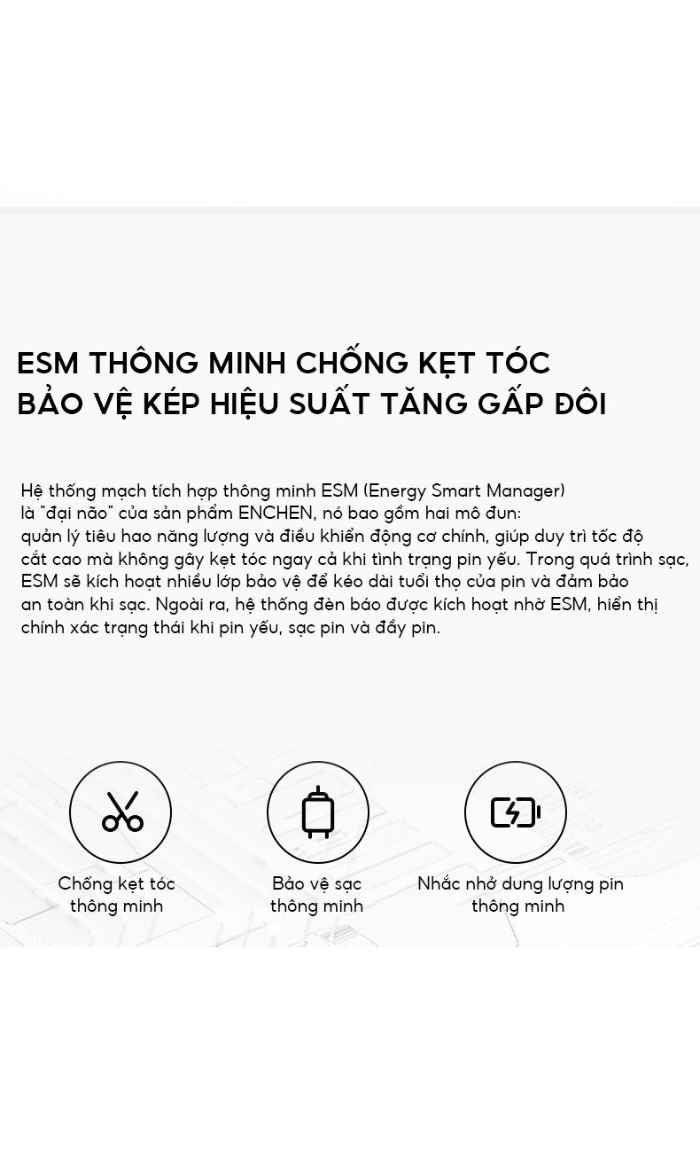 Mô tả Tông đơ cắt tóc Enchen Boost 2 đâu cắt gốm 2 chế độ cạo, độ ồn thấp, pin đến 120 phút - BH 6 tháng - 7