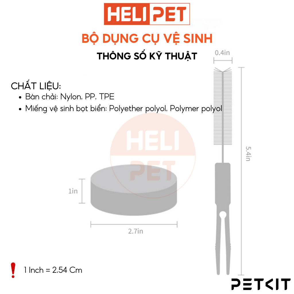 Mô tả Bộ dụng cụng vệ sinh máy lọc nước PETKIT Cleaning Kit 2in1 đa năng - 2
