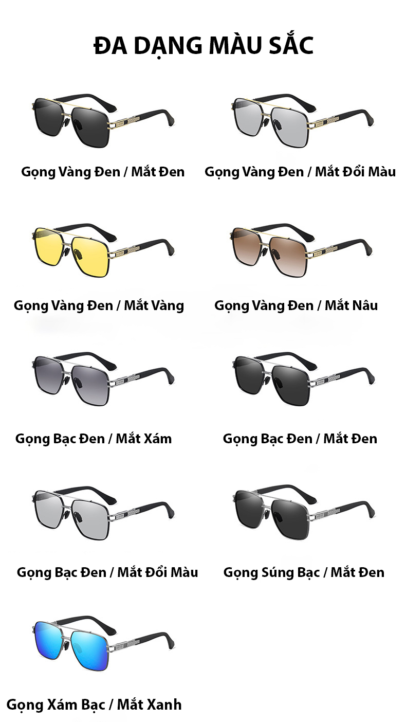 Mô tả Kính Râm Thời Trang Nam Nữ AORON Phân Cực Đổi Màu Chống Lóa Chống Tia Cực Tím UV Kiểu Dáng Thời Trang Nhiều Màu AK171 - 6