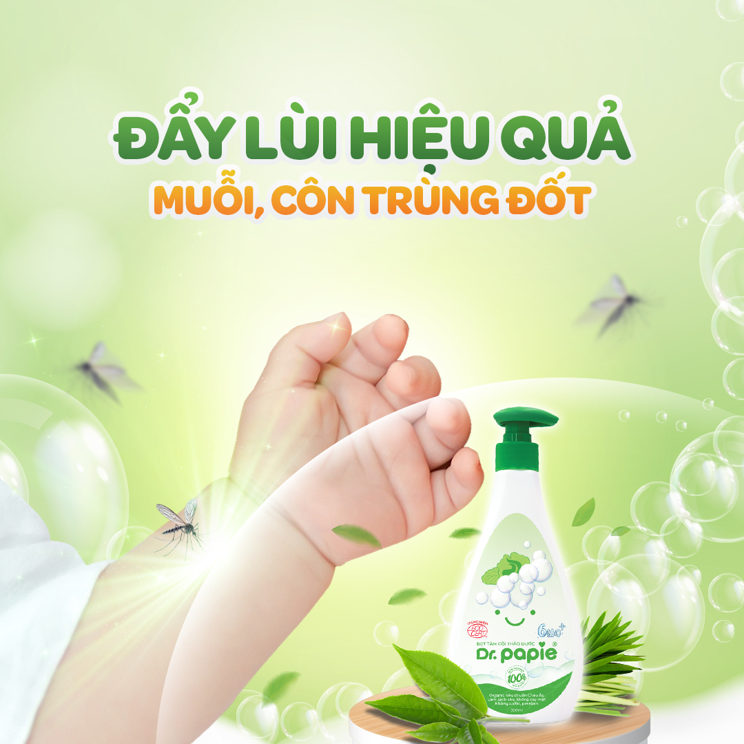 Mô tả Sữa Tắm Thảo Dược Dr.Papie Tạo Bọt, Chiết Xuất Trà Shan Tuyết, Giảm Mẩn Ngứa, Rôm Sảy, Làm Sạch, Mát Da Bé 300ml - 4