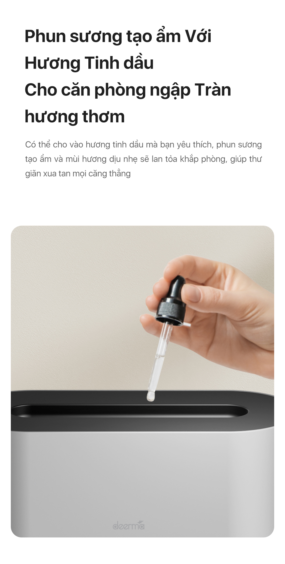 Mô tả Máy khuếch tán tinh dầu Deerma PX310W thiết kế 3 trong 1 với hiệu ứng đèn mô phỏng thông minh - Bảo hành 12 tháng - 6