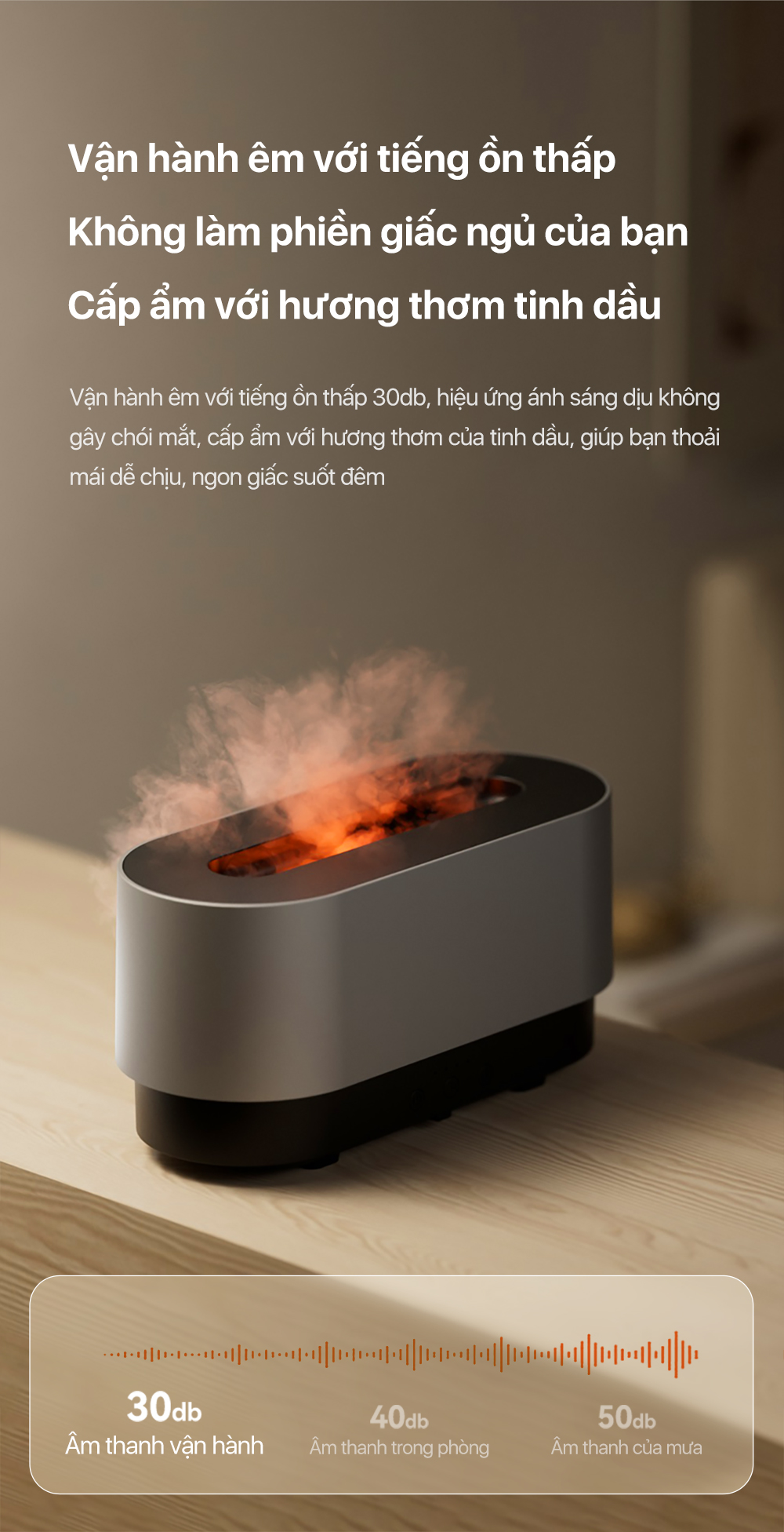 Mô tả Máy khuếch tán tinh dầu Deerma PX310W thiết kế 3 trong 1 với hiệu ứng đèn mô phỏng thông minh - Bảo hành 12 tháng - 8