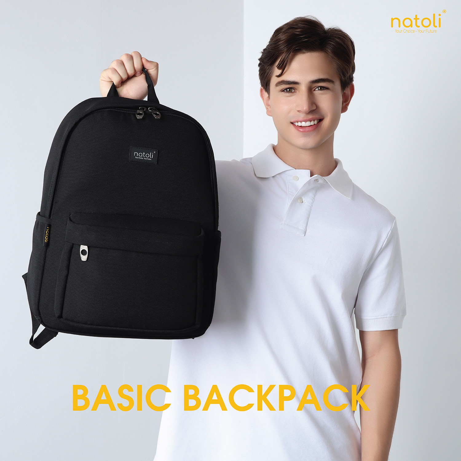 Balo NATOLI Basic Backpack B2 màu đen