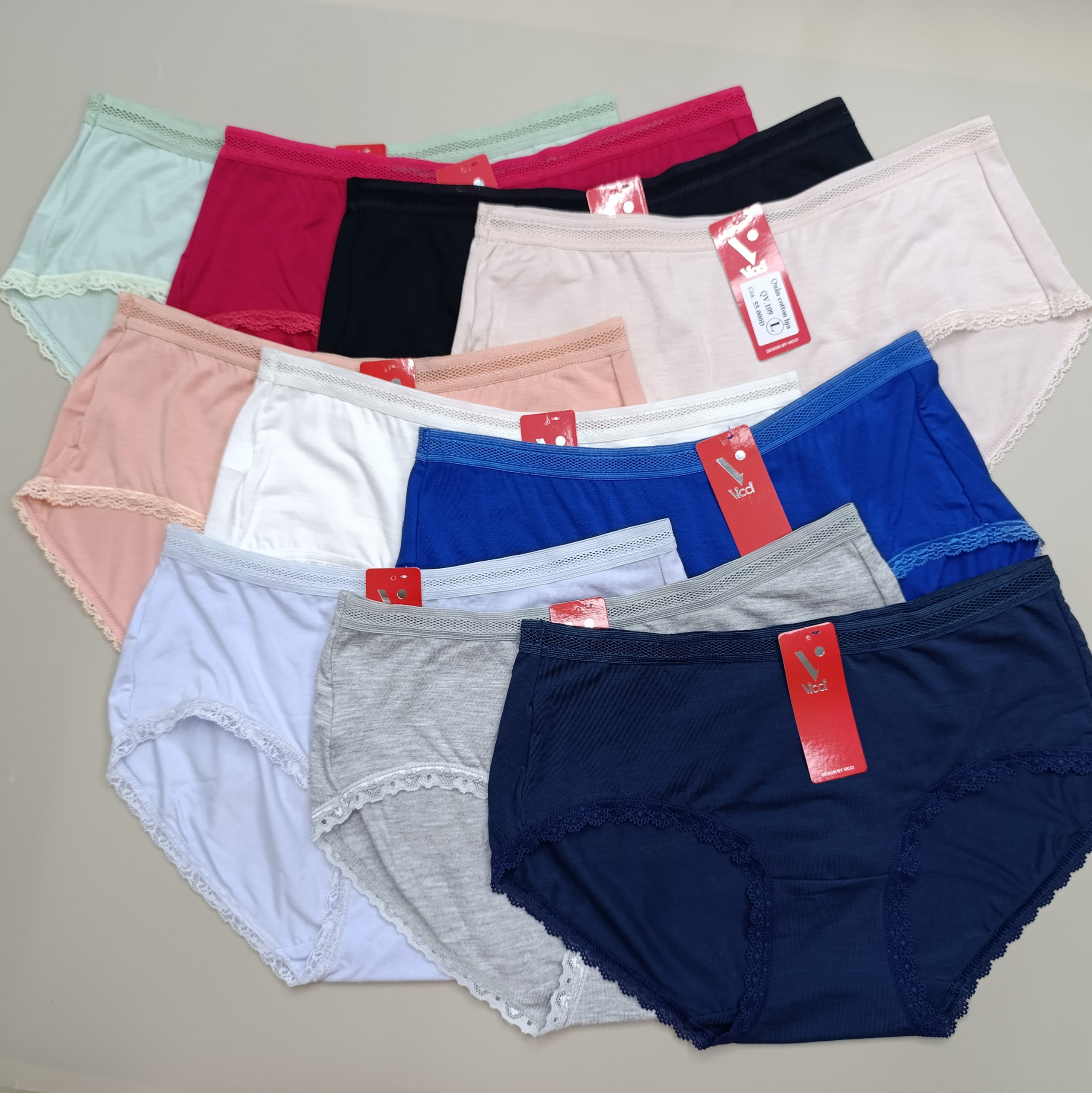 Mô tả Set 5 quần lót nữ cotton lụa Vicci 109 mềm mại, êm ái, thấm hút mồ hôi, kháng khuẩn khử mùi - 9
