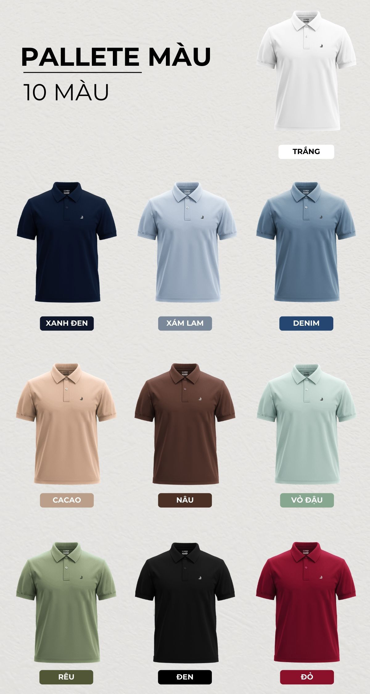 Mô tả Áo Polo nam cao cấp cổ bẻ [Tặng Hộp Gói Quà] - BASOR Polo SIXMEN - Vải cá sấu FeelMax Thoáng mát - 9