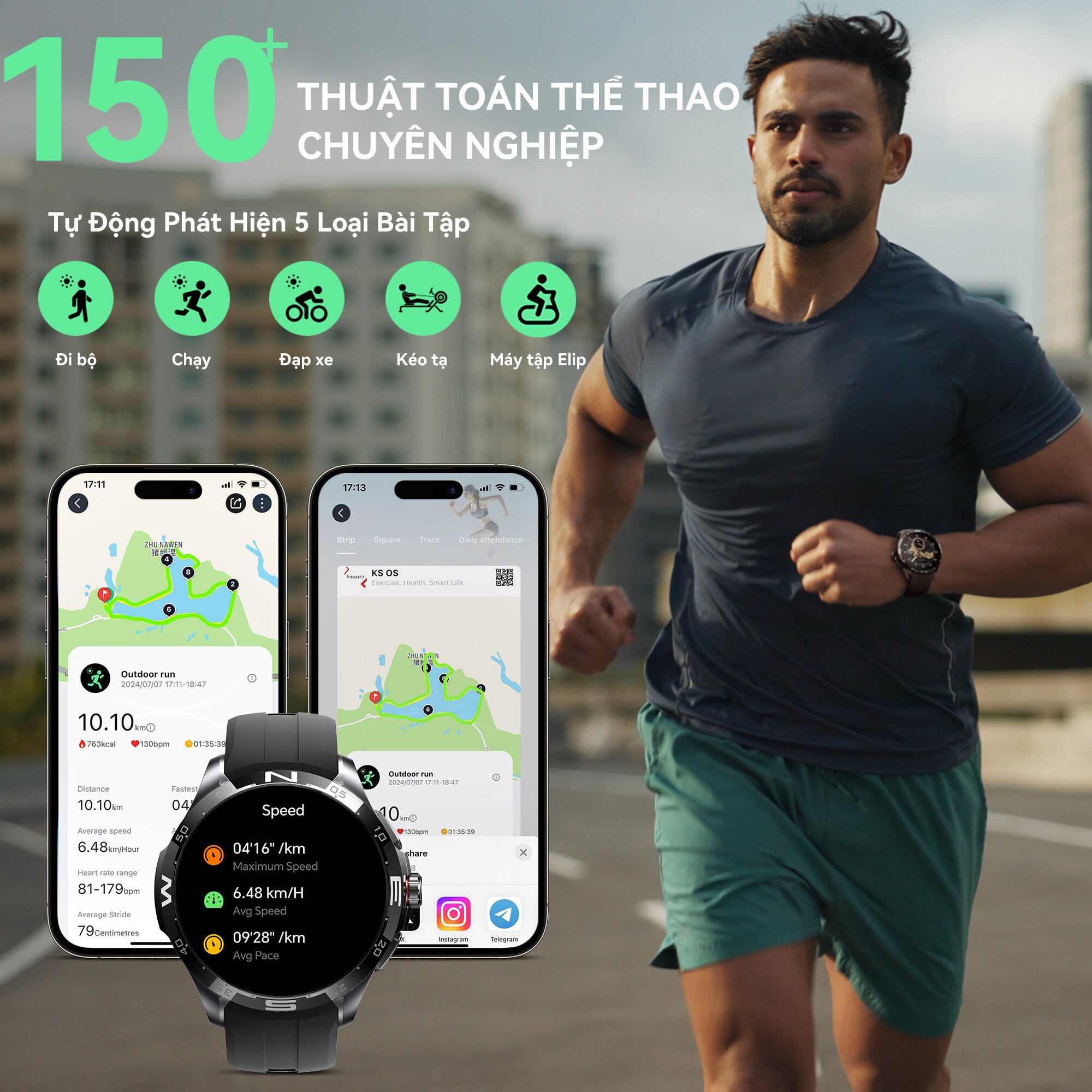 Mô tả Đồng hồ thông minh Kieslect Actor I Nghe gọi trực tiếp I LTPO AMOLED I Chống nước 5ATM I Định vị GPS - Hàng chính hãng - 5