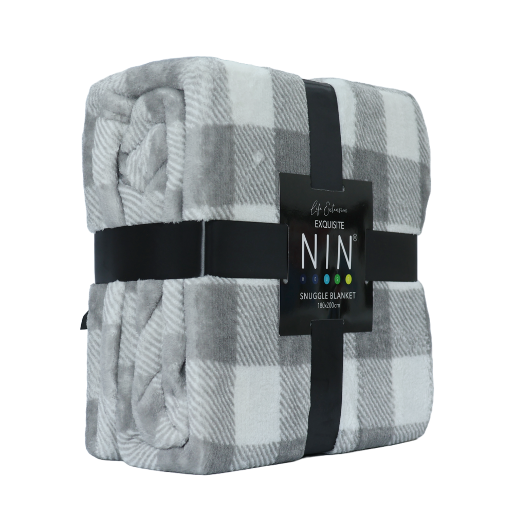 Mô tả Mền tuyết NIN House hoa văn SQUARE STRIPES 1m8x2m sợi microfiber cực ấm, mịn màng fleece blanket văn phòng, xe hơi, sofa - 5
